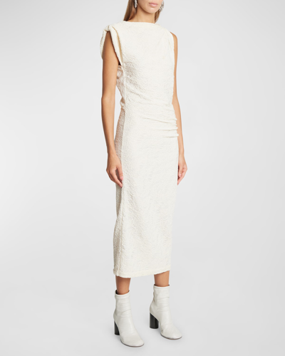 Isabel Marant Franzy Textured Midi Dress In 23ec Ecru