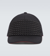 Christian Louboutin Enky Spikes Cotton Baseball Cap In Black