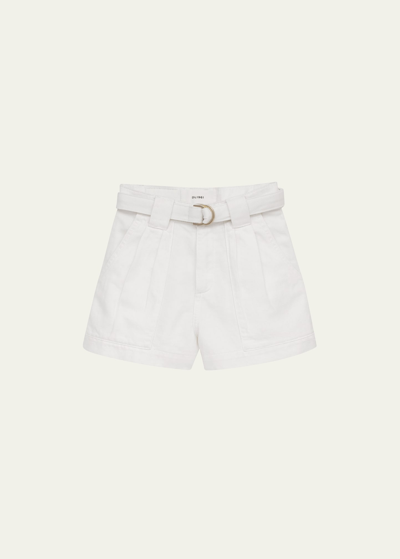 Dl1961 Kids' Girl's Lucy Pleated Cargo Shorts In White