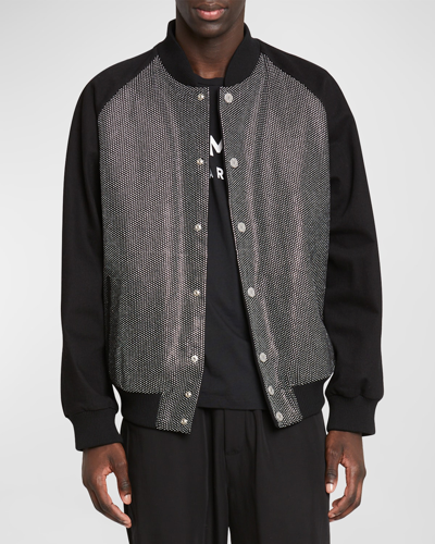 Balmain Black Cotton Denim Bomber Jacket