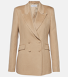 Gabriela Hearst Stephanie Wool-silk-linen Double-breasted Blazer Jacket In Beige