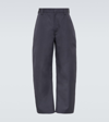 BOTTEGA VENETA WOOL AND COTTON FLANNEL TAPERED PANTS