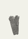 Portolano Long Cashmere Tech Gloves In Light Gray