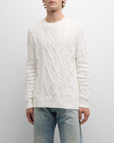 Ser.o.ya Men's Liam Cable-knit Sweater In White