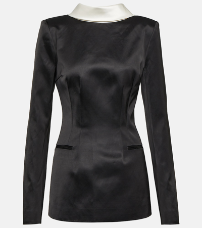 Laquan Smith Reversed Blazer Dress In Black