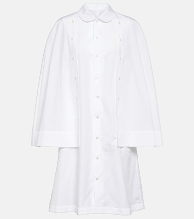 Noir Kei Ninomiya Cape-sleeved Cotton Shirt In White