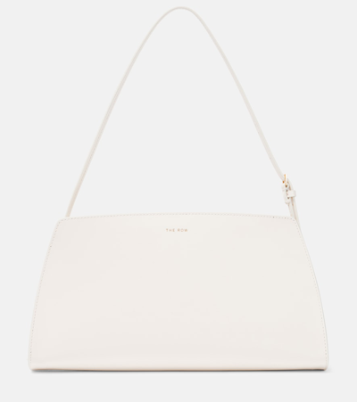 The Row Dalia Glossed-leather Shoulder Bag In Ivory Shg