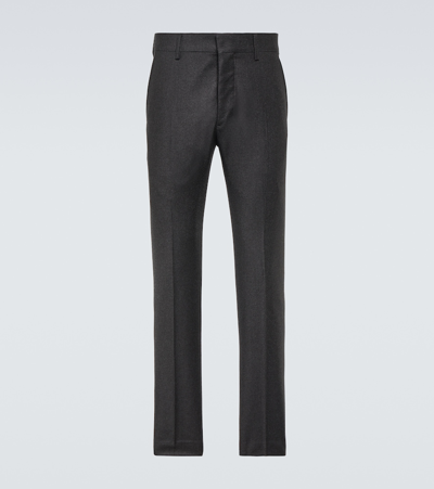 Ami Alexandre Mattiussi Wool Straight Pants In Grey