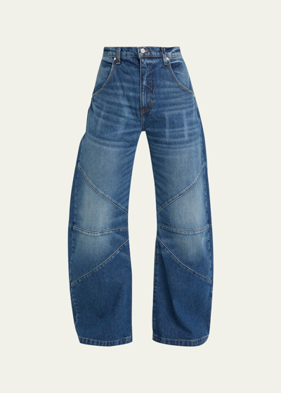 Eb Denim Frederic Mid-rise Wide Curved Jeans In Blue Dream