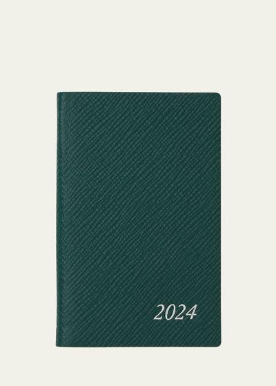 Smythson Wafer Green 2024 Weekly Diary In Forrest Green