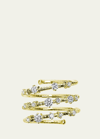MATTIA CIELO 18K WHITE GOLD 3-ROW FLEXIBLE DIAMOND WRAP STATEMENT RING