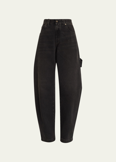 Darkpark Audrey Bow-leg Carpenter Jeans In Washed Black