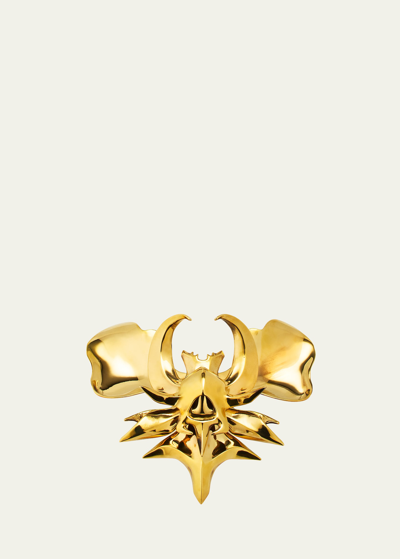 Alexander Mcqueen Orchid Gold-tone Ring In Misc Grey