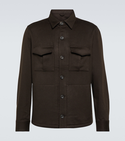 Thom Sweeney Cashmere Overshirt In Brown