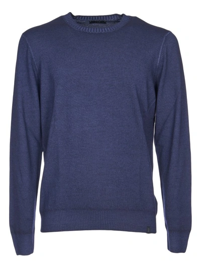 Fay Wool Crew-neck Pullover In Bluette
