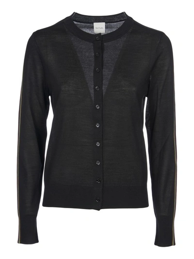 Paul Smith Button-up Wool-silk Blend Cardigan In Black