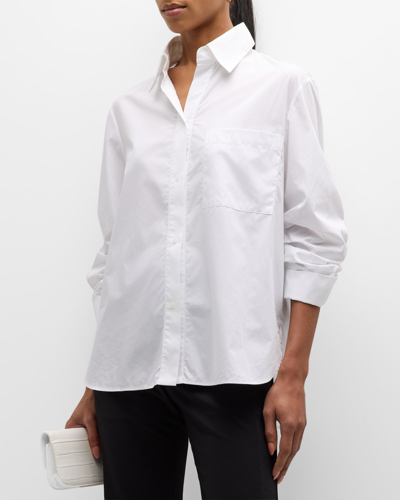 Twp Following Morning Cotton Button-front Shirt In White