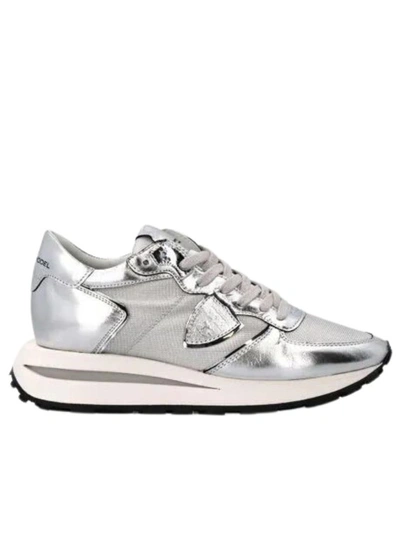 Philippe Model Trainers Silver In White