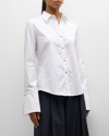 Twp Kennedy Cotton Blend Button-up Shirt In White