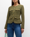 Veronica Beard Kensington Tailored Knit Jacket In Army