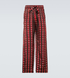 Wales Bonner Mens Brown And Red Snare Abstract-print Mid-rise Wide-leg Satin Trousers In Multicoloured