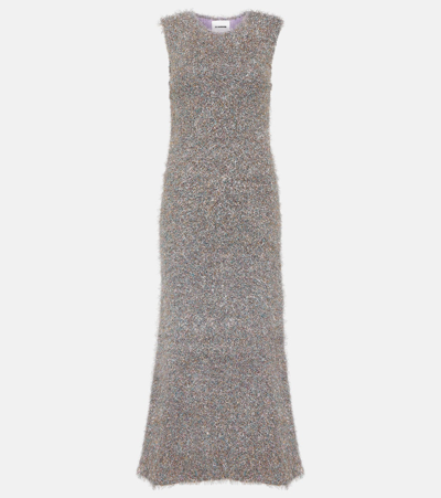 Jil Sander Lurex Double Dress In Silver