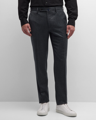 Incotex Men's Smart Flannel Wool Comfort Pants In 920grigio Scuro