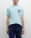 Moschino Teddy Bear Signature Leo Teddy Graphic T-shirt In Light Blue