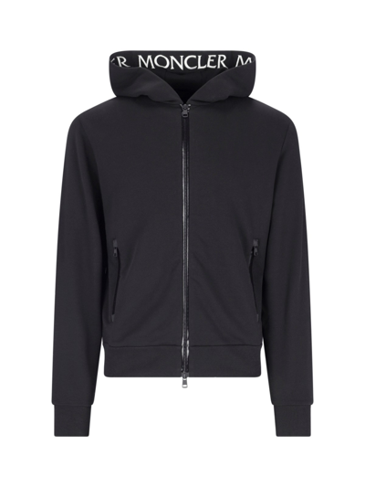 Moncler Logo Hoodie In Black