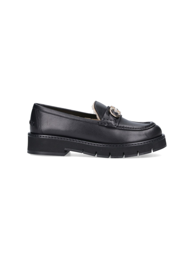Ferragamo Loafers "gancini" In Black