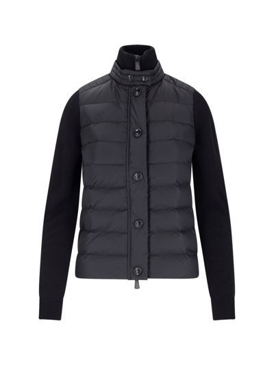 Moncler Logo-patch Padded-panel Jacket In Black