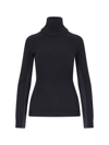 Moncler Wool  Fleece Polo Neck Jumper In Black  