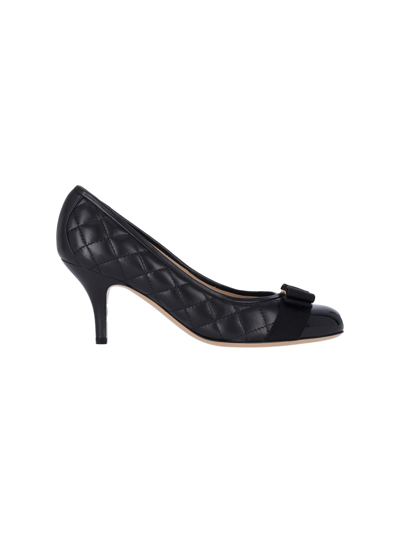 Ferragamo Woman Vara Bow Pump Shoe In Black