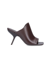 Ferragamo Leather Sandals Square Toe Heeled In Brown