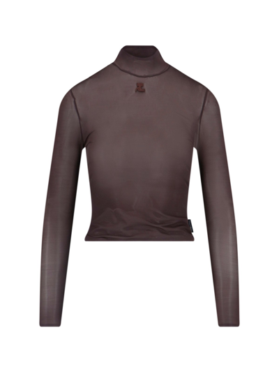 Courrèges Logo Top In Brown
