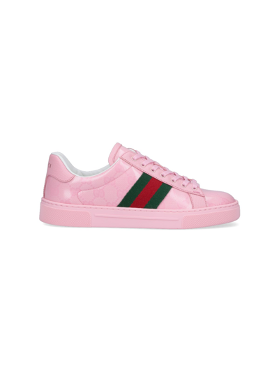 Gucci Ace Web 运动鞋 In Pink