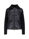 Moncler Padded Wool Cardigan In Black  