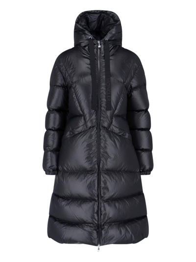 Moncler Long Down Jacket "selenga" In Black