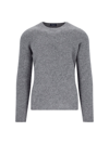 Drumohr Ribbed Crewneck Sweater Soft Texture In Gray