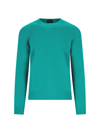 Drumohr Timeless Crewneck Sweater With Ribbed Details In Green