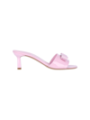 Ferragamo Iconic Vara Bow Patent Leather Sandals For Women In Pink