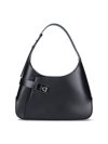 Ferragamo Archive Large Leather Shoulder Bag In Black  