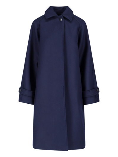 Ferragamo One-breasted Coat In Blue