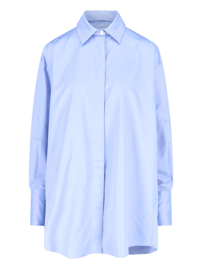 Patou Satin Shirt In Light Blue