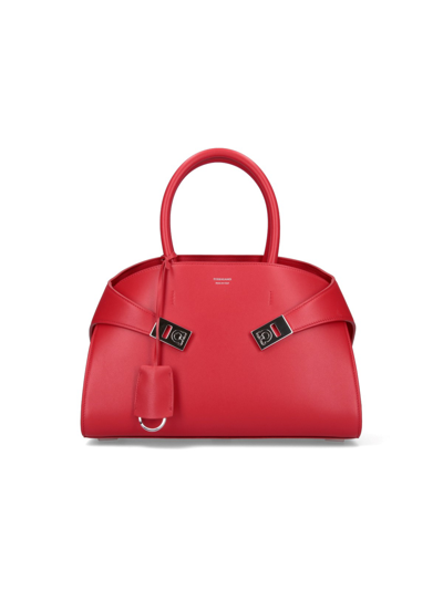 Ferragamo "hug S" Handbag In Red