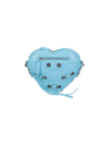 Balenciaga Le Cagole Heart Mini Leather Crossbody Bag In Light Blue