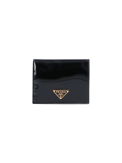 Prada Bi-fold Logo Wallet In Black  
