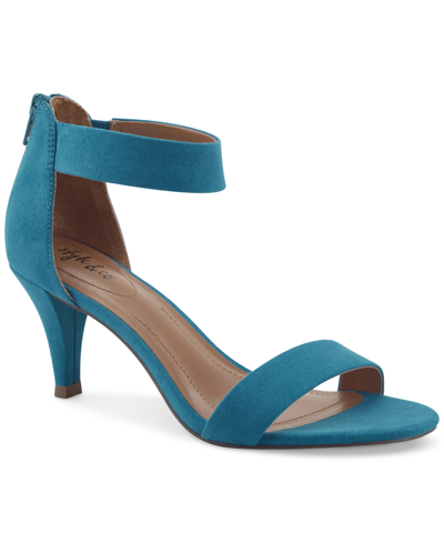 Style & Co Women's Paycee Two-piece Dress Sandals, Created For Macy's In Turquoise