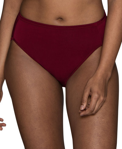 Vanity Fair Illumination Hi-cut Brief Underwear 13108, Also Available In Extended Sizes In Designer Red