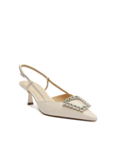 Arezzo Women's Savannah Mid Stiletto Pumps In White - Leather